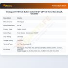 Montague EV-18 Push Button Switch W/ 2x 1/4" Tab Term, Mom On/off, 125/250V