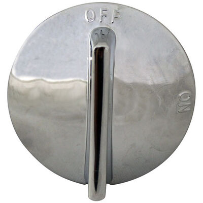 Garland GL224271 Chrome Knob 2" DIA, OFF/ON, Mount .240", Flat Up, 3/8" Metal Protrusion