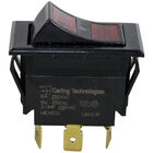 Southbend PE-191 DPDT Red Lights Black Rocker Switch, On/off/on,  7/8" X 1-1/2"