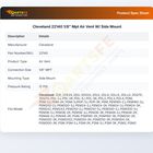 Cleveland 22140 1/8" Mpt Air Vent W/ Side Mount