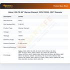 Hatco 2.08.110 48" Warmer Element, 120V 1100W, .260" Diameter