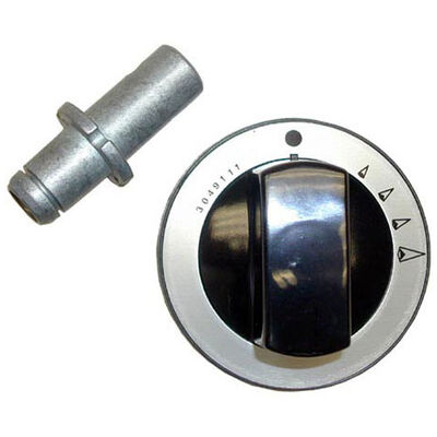Garland GL2522100 Gray Burner Valve Indicator Knob W/Protrusion, 2-3/16" DIA, Mount .262", Position Up/Down, 1" Protrusion for .25" D-STEM Flat Up