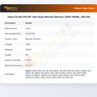 Hatco 02.08.111D 48" New Style Warmer Element, 208V 1100W,  .260 DIA