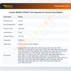 Lincoln 369192 Conveyor Oven Run Capacitor 7.5UF 370 VAC