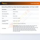 Henny Penny 55152 Fryer Drain Valve W/Coupling Handle 1-1/2" FPT X 3.450"