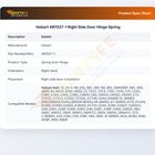 Hobart 497027-1 Right Side Door Hinge Spring