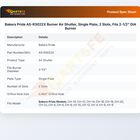 Bakers Pride AS-R3022X Burner Air Shutter Single Plate 2-Slots Fits 2-1/2" DIA