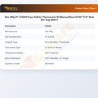 Star Mfg 2T-Z3209 Fryer Safety Thermostat W/ Manual Reset 5/16" X 3" Blub 48" Cap 450&deg;F