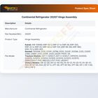 Continental Refrigerator 20207 Hinge Assembly