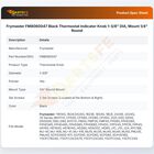 Frymaster FM8060047 Black Thermostat Indicator Knob 1-3/8" DIA, Mount 1/4" Round
