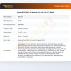 Dean 8100687 IR Burner 15-1/4" X 8-1/2" Steel
