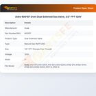 Duke 600107 Oven Dual Solenoid Gas Valve, 1/2" FPT 120V