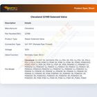 Cleveland 22199 Convection Steamer Solenoid Valve