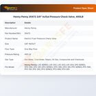 Henny Penny 35472 Fryer Pressure Check Valve