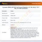 Frymaster FM810-0187 NAT Gas Pressure Regulator, 3.5" WC, ADJ 3" TO 7" WC,  LP To NAT Conversion