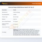 American Range A14026 Burner Head Cast Iron 6" DIA