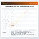 Vulcan Hart 825101-20 1/2" DPST Toggle Switch ON/OFF 20A 250V