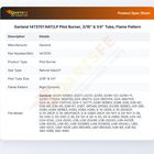 Garland 1473701 NAT/LP Pilot Burner, 3/16" & 1/4" Tube, Flame Pattern