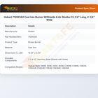 Hobart 712001A2 Cast Iron Burner W/Shields & Air Shutter 13-1/4" Long 4-1/4" Wide