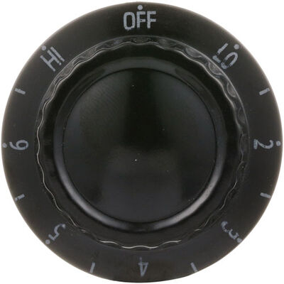 APW 45582500 Infinite Switch Knob W/White Numbers 2" DIA OFF-LO-2-6-HI Mount 0.187"