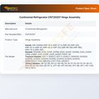 Continental Refrigerator CNT20207 Hinge Assembly