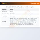 Garland GL1466100 Oven Flame Sensor with Electric Ignition
