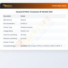 Garland 077002-3 Contactor 4P 30/40A 120V
