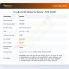 Oven Burner20-1/2  Steel For Garland - Part# 1028191