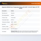 Allpoints 461044 Oven Temperature Sensor W/ 3/16" X 14-3/4" Bulb, 1/2" FPT In/Out