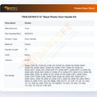 True E879473 Door Handle Kit 12" Black Plastic