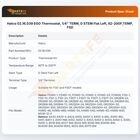 Hatco 02.16.039 EGO Thermostat, 1/4" TERM, D STEM Flat Left, 82-200F,TEMP, FSD
