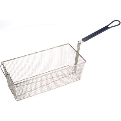 Garland GLF043-1 Twin Fryer Basket 17-1/8" L X 8-1/4" W X 6" H Font Hook Blue Plastic Coated Handle
