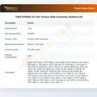 TRUE 874660 25-3/8"  Drawer Slide Assembly, Bottom/Left