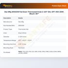 Star Mfg 2R30259 Flat Down Thermostat Knob 2-3/8" DIA, OFF-450-200F, Mount .187"