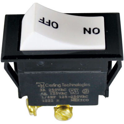 KEA035030 White Rocker W/ Black Body, On/off Print, 3A/250VAC, 6A/125VAC