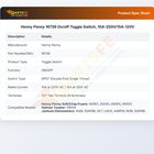 Henny Penny 16736 On/Off Toggle Switch DPDT