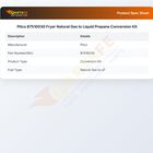 Pitco B7510030 Fryer Natural Gas to Liquid Propane Conversion Kit