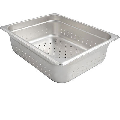 Allpoints 1331298 Pan,Steam , Half,4"D,Perf,SS