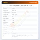 Bakers Pride AS-1200500 Oven CCW 5/8" Bore Blower Wheel