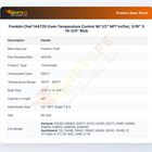 Franklin Chef 144720 Temperature Thermostat Control W/1/2" NPT In/Out 3/16" X 14-3/4"