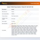 Hobart 713933 Flame Switch 2" Blub 36" CAP 3/16" DIA