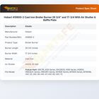 Hobart 410600-2 Cast Iron Broiler Burner 26 3/4" and 17-3/4 With Air Shutter & Baffle Plate