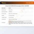 Vulcan Hart 412788-60 Coaxial Thermocouple 72" 20-30mV