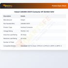 Hobart 346466-00011 Contactor 4P 30/40A 120V