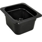 Carlisle Foodservice 3068403 Pan,Food , 1/6 Size,4"D,Black Poly