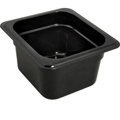 Carlisle Foodservice 3068403 Pan,Food , 1/6 Size,4"D,Black Poly