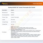 Keating 002567 Coaxial Thermopile 36" 250-750mV