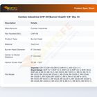 Comtec Industries CHP-09 Burner Head Cast Iron 6" DIA