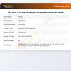 T&S Brass 2710-40M Deck Mount Hot Spindle Assembly W/ Handle