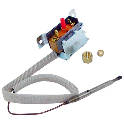 34357 Hi-Limit  Fryer Thermostat W/ Insulation Sleeving, 1/4" X 4"bulb, Cap 30"
